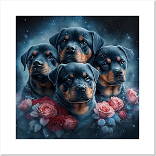 Rottweiler Puppy Family Posters and Art